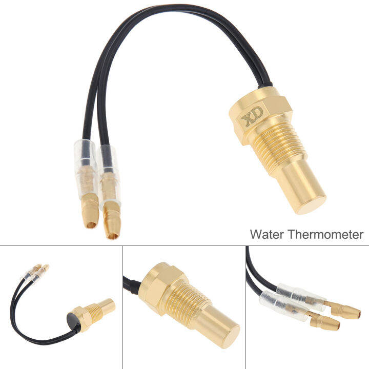 12V/24V Water Temp Sensor Universal Car Temperature Sensor 50K Head Plug for 10mm Car Truck