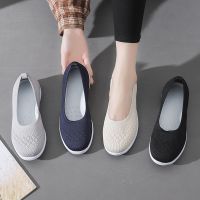 COD SDFSDTFGER Fashion Women Shoes Casual Flat Sneaker for Women Lightweight Ladies Work Flat Shoe Breathable Knitted Shoes