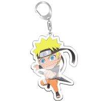 Uchiha Sasuke Anime Keychains For Women Men Acrylic Cartoon Figure Car Key Holder Hyuga Hinata Orochimaru Key Chain Ring Jewelry Key Chains