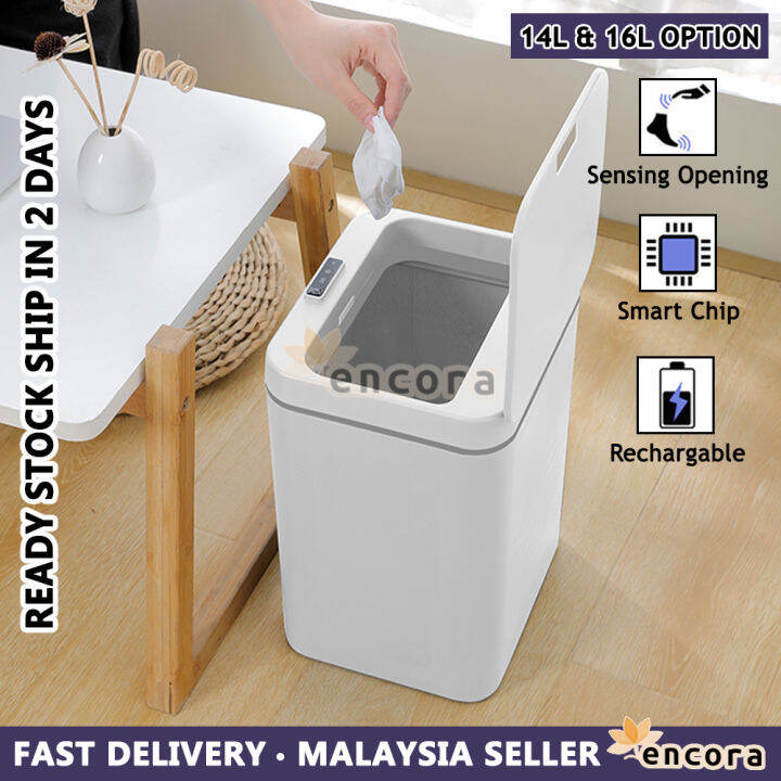 Encora Sensor Bin Dustbin Trash Can Automatic Sensor Waste Bin Tong