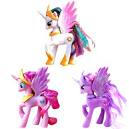 Set 3 Ngựa Pony 14cm Rarity , Twilight Sparkle ,Pinkie Pie kèm lược chải