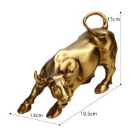 Resin Golden Wall Street Bull Statues Modern OX Figurines For Home Official Tabletop Decor Accessories Neat Decorative Sculpture