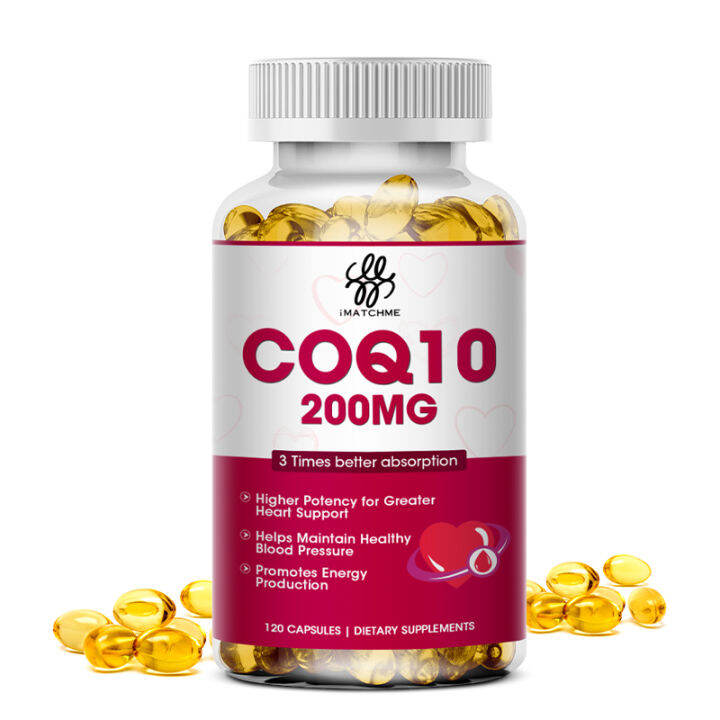 iMATCHME 200mg Coenzyme Q10 Capsules Promotes Cardiovascular Low Blood ...