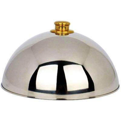 12 Inch Stainless Steel Cheese Melting Dome And Steaming Cover,Polished Steak Cover,Cloche Serving Dish Food Cover,Best For Flat Top Griddle Grill Ect.