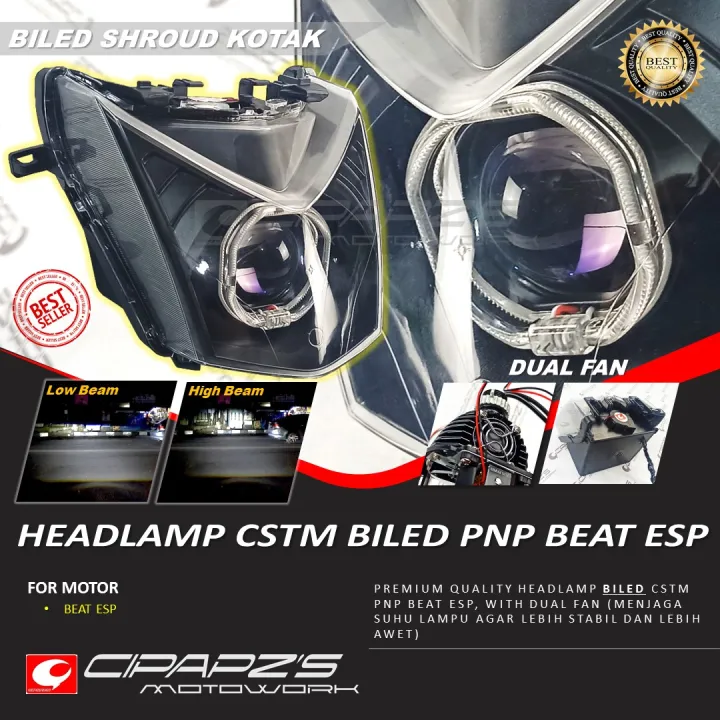 HEADLAMP BEAT FI CSTM BILED PUTIHPUTIH Lazada Indonesia