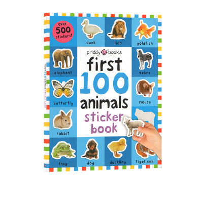 Childrens English word learning Sticker Book 500 stickers 100 kinds of animal words early teaching cognition