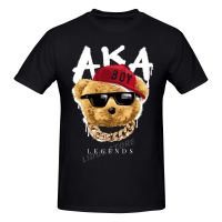 2022 Fashion Leisure Bear Doll In Sunglasses And Gold Neck Lace On Aka Spray T shirt Streetwear Graphics Tshirt Tee Top| |   - AliExpress