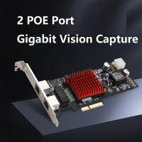 【DT】Dual Ports POE 10/100/1000M Gigabit PCI-E 4x Network Card Ethernet Converter for POE Camera Visual Capture Card  hot