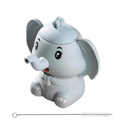 Silicone Sippy Cup Cute Elephant Silicone Bottle Straw Cup Creative Sippy Cup Shatter-Resistant Training Cups For Kids Girls Boys Students eco friendly