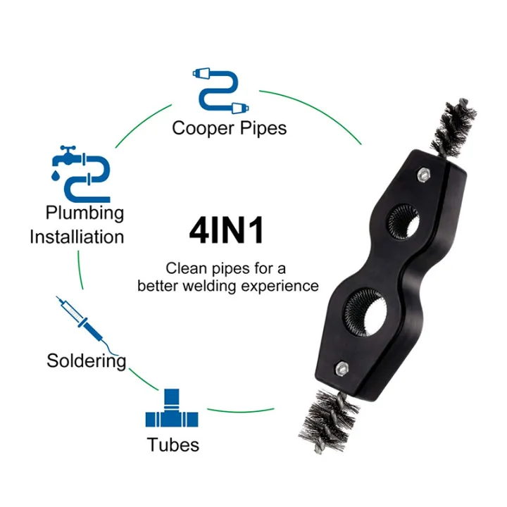 4In1 Wire Brush Deburr Aluminium Pipe Cleaning Plumbing Copper Pipe