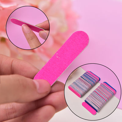 💖【Lowest price】MH 100pcs MINI NAIL Files เล็บทิ้ง cuticle Remover buffers Nail Art Tools