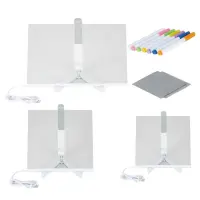 Acrylic Memo Board Dry Erase Board Home Memo Tips Drawing Board LED Desk Memo Board with Stand for Kids Drawing Painting to Do Lists cool