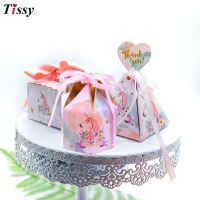 5PCS Unicorn Theme Paper Candy Box Unicorn Gift Bags For Birthday Wedding Baby Shower Unicorn Party Favors Supplies Candy Bags