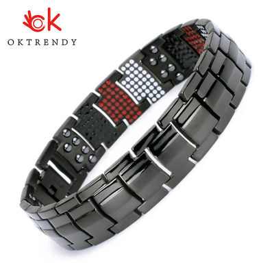 100 Pure Titanium Magnetic Bracelet Men Black Chain Men Bracelet Hematite Health Energy Bracelet for Women Benefits