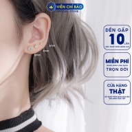 Bông tai bạc nữ nụ đính đá trắng unisex chất liệu bạc 925 thời trang phụ thumbnail