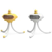 【YF】 Tripod Clip-on Desk Fan Octopus and Yellow Duck Design Personal Cooling 500mAh Rechargeable for Car Seat Crib Bike Treadmill