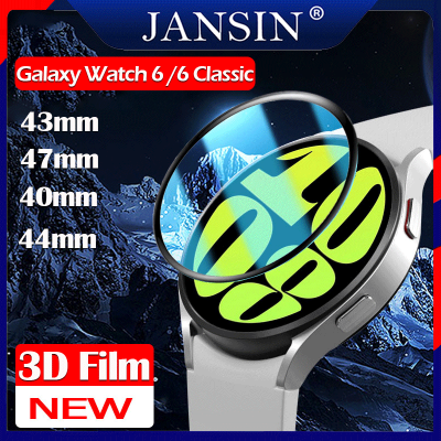 jansin ฟิล์ม for samsung galaxy watch 6 classic 43mm 47mm ฟิล์มป้องกันรอยหน้าจอ 3D สำหรับ for Samsung Galaxy Watch 6 40mm 44mm