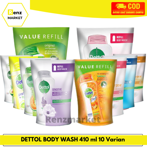 DETTOL BODY WASH 410 ml Refill 10 Varian Lazada Indonesia