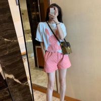 COD Casual Sports Style Suit Womens Summer 2023 New Arrival Fashionable Age-Reducing Stylish Fried Street Short-Sleeved Shorts Two-Piece Trendy Suit