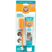 Arm and Hammer เดนทัลเฟรชเบรธ แมว ชุดแปรงสีฟัน+แปรงสวมนิ้ว+ยาสีฟัน รสทูน่าเข้มข้น 2.5oz/75 ml.