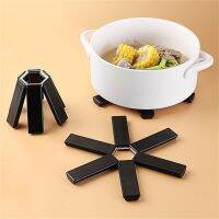 【DT】hot！ Hot Pot Holders Burrs-free Silicone Trivet Mats Insolation Space-saving Folding Insulation