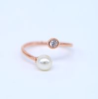 OPEN Adjusted Pearl Jewelry 925 Sterling Silver 3 Colors Women OL Lady Jewelry Open Silver Pearl Ring