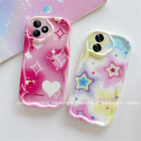 Phone Case เคส Realme C53 C55 NFC C30 C30s C33 C35 Realme10 4G มีสีสันดาวระยิบระยับสีชมพูเคสโทรศัพท์รูปหัวใจกันกระแทกกรอบซิลิโคนนิ่ม2023