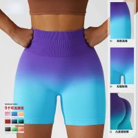 【VV】 2023 Gradient push up Female Gym Short leggings Booty Shorts Biker Ombre Workout Seamless