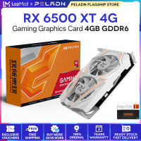 Peladn RX6500XT เล่นเกม4G 6NM GDDR6การ์ดจอ64-Bit พัดลมคู่ระบายความร้อนรุ่น4K HD การ์ดแสดงผลวิดีโอสำหรับสำนักงานบ้านกิจกรรมเกม