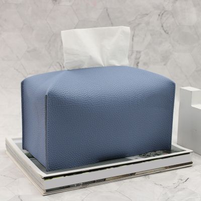 【CW】 Leather Tissue Cover Car Room Bedroom Desktop Decoration