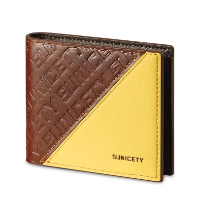 Mens Short Wallet Trend Two Splicing Vertical Anti-theft Book Card Bag Multi-card Student Personality Wallet