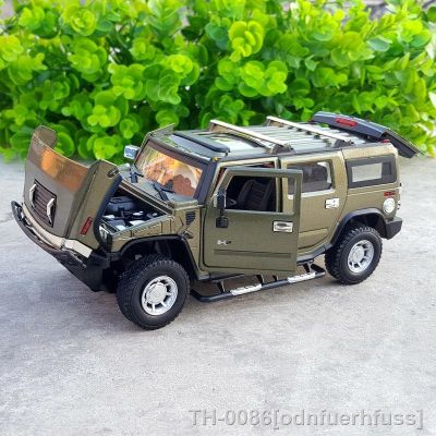 ☃┋❍ 1:24 hummer h2 liga modelo de carro diecast veículos fora estrada coleção alta simulação crianças brinquedo presente ornamentos