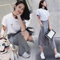 พร้อมส่งจากไทยZASHION เสื้อยืด + กระโปรง Set of 2 Top and Striped Skirt