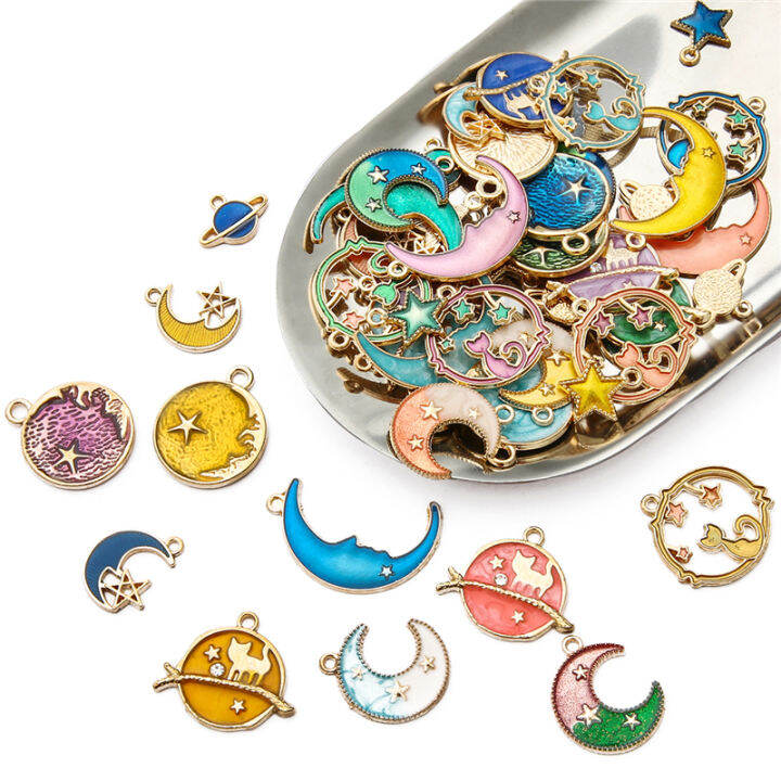 8ชิ้น-ถุงแฟชั่นโลหะเคลือบโลหะ-charms-sun-moon-star-celestial-charm-จี้สำหรับ-diy-เครื่องประดับหัตถกรรมทำสร้อยคอสร้อยข้อมือต่างหูอุปกรณ์เสริม