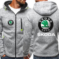 New Spring Autumn Mens Fashion Skoda Car Logo Hoodie Casual Fleece Cardigan Long Sleeve Hip-Hop Harajuku Zipper Hoody Jacket