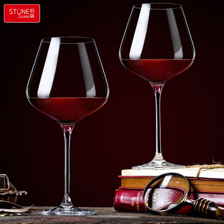 ชุดแก้วไวน์แดงแก้วคริสตัลทรงกลมขนาดใหญ่สีเบอร์กันดีสำหรับครอบครัวไวน์รุ่น-nmckdl