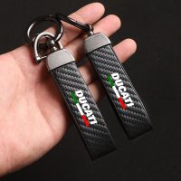 New High-Grade Carbon Fiber Leather Motorcycle KeyChain For Ducati 796 795 821 Monster 696 400 Accessories