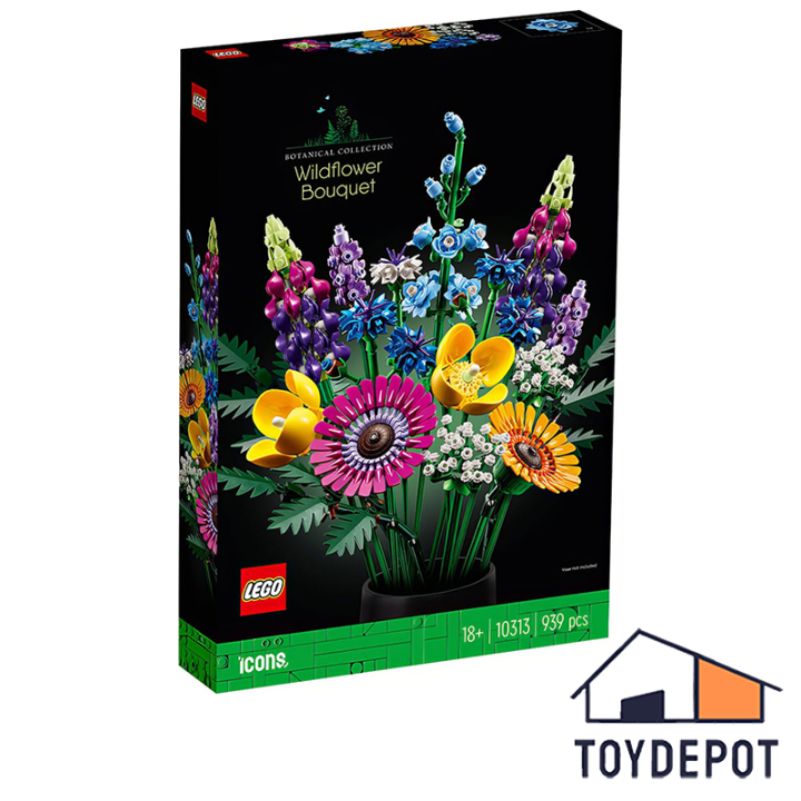 LEGO® Icons Wildflower Bouquet 939 Piece Building Kit (10313)
