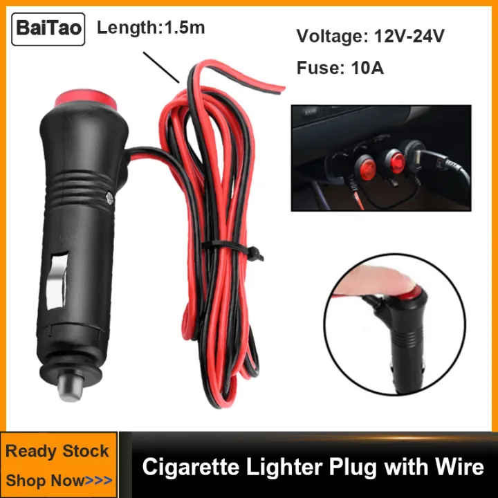 [Ready Stock] 1.5m Male Car cigarette lighter Socket Power Plug