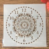 New 15x15cm Clock Flower Dial DIY Layering Stencils Painting Scrapbook Coloring Embossing Album Decorative Card Template