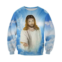 CLOOCL Christian Catholic Jesus Beautiful Sweatshirt 3D Print Casual Long Sleeve Harajuku Sweatshirt Round Neck Top DropShipping