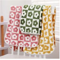 Cute Plaid Flowers Microfiber Towel Bath Towel Soft Face Towels Absorption Beach Towel/70x140CM Hair Face Towel Set