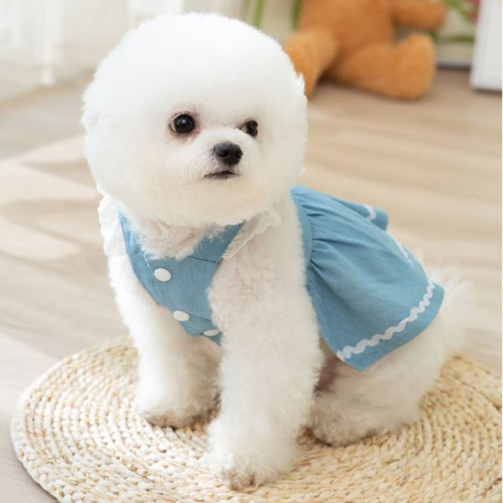 denim-pet-dress-เดรสหมา-เดรสแมว-ชุดกระโปรงแมว-เสื้อหมา-เสื้อสุนัข