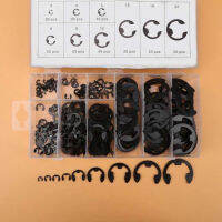 E-CLIP E-RING เพลารักษาแหวน Assortment 3mm-22mm 300 ชิ้นโลหะสีดำพร้อมกล่อง