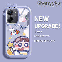 เคส Chenyyyka สำหรับ Realme 10 Realme 10 Pro Plus 5G เคสลายโบว์มอนสเตอร์ตัวเล็กเคสนิ่มทนทานต่อการขีดข่วนเคสโทรศัพท์โปร่งใสฝาครอบป้องกันเลนส์กล้องถ่ายรูป TPU ซิลิกาเจล