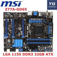 MSI Z77A-GD65ของแท้ LGA 1155 DDR3สำหรับ I3 I5 I7ซีพียูขนาด32กิกะไบต์ SATA3 USB3.0มาเธอร์บอร์ด Z77เดสก์ท็อปที่ใช้