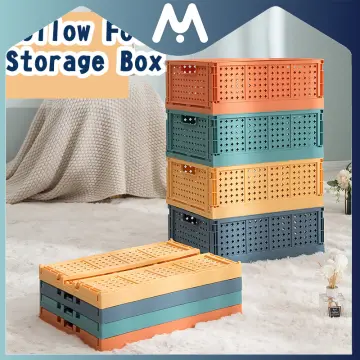 Mini Folding Plastic Storage Box Foldable Plastic Storage Case Desktop  Carrying Basket 