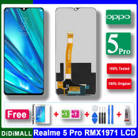 ของแท้6.3นิ้วสำหรับ OPPO Realme 5 Pro/realme Q RMX1971จอแสดงผล LCD หน้าจอสัมผัสดิจิทัลประกอบเครื่องมือฟรี