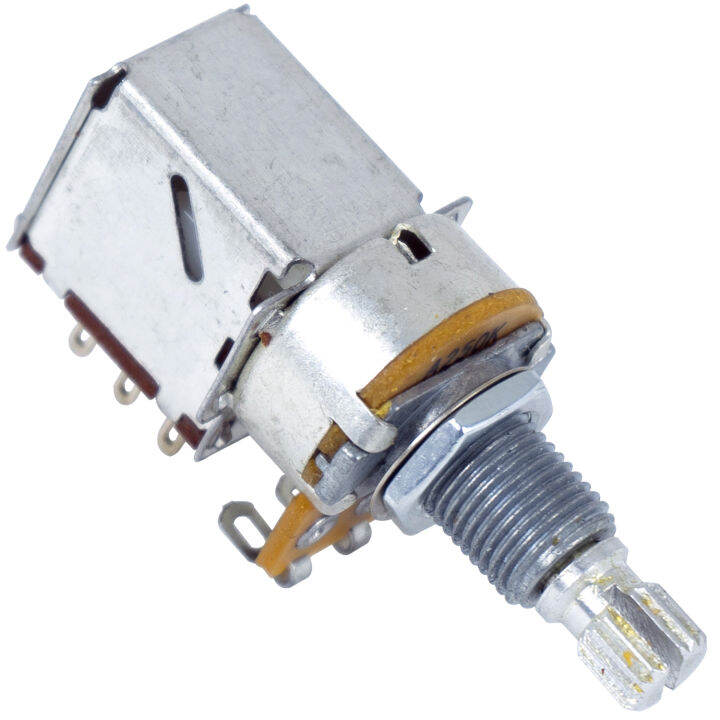 paramount-h69-ปุ่มหมุนวอลุ่ม-แบบกด-a250k-ohm-ขนาดเล็ก-ก้านยาว-push-pull-volume-switch-potentiometer-high-pole