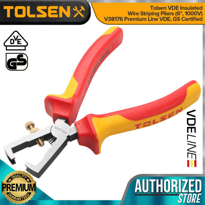 Tolsen VDE Insulated Wire Striping Pliers (6